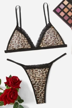 Leopar Dantel Detaylı Sütyen Külot Takım Bella Notte 16039